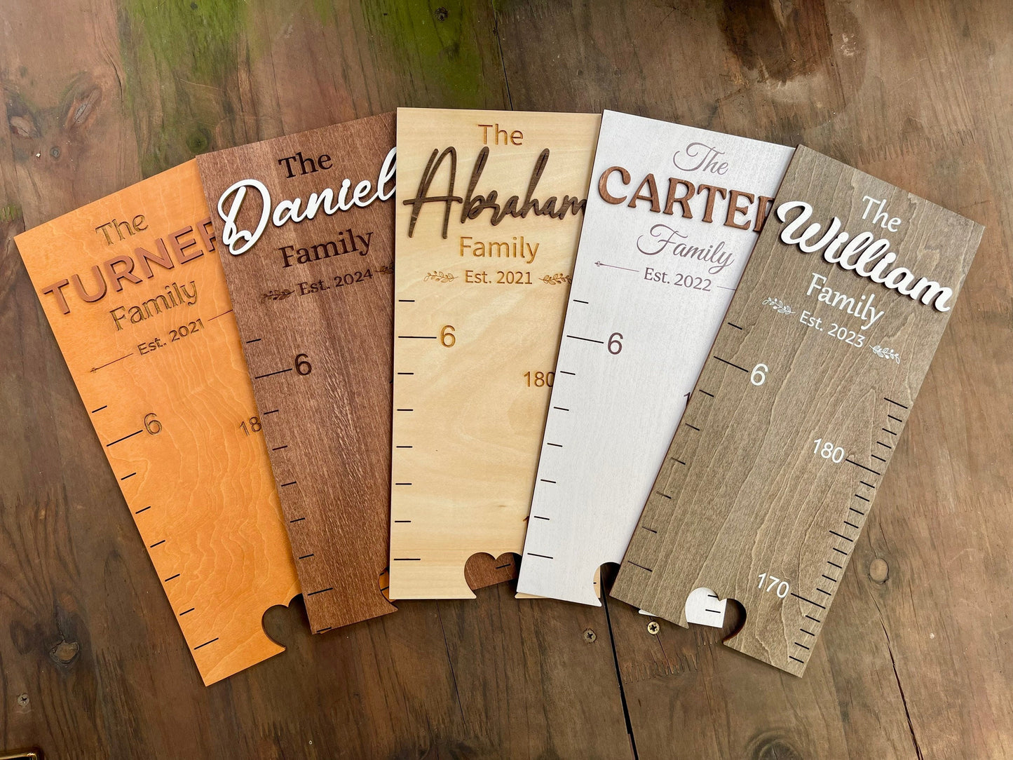 Personalized Wood Height Chart: Nursery Decor, Family Growth Ruler