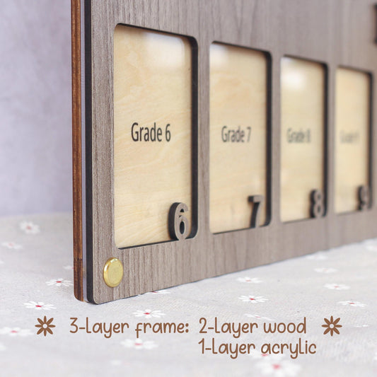 Personalized School Years Photo Frame: Pre-K to Senior Picture Keepsake