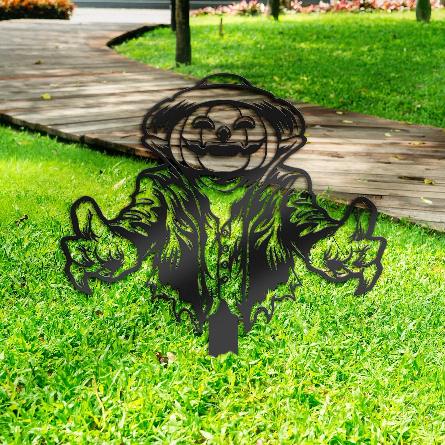 Halloween Scarecrow Metal Yard Stake, Outdoor Decoration, Garden sign, Porch Decor. Holiday Gifts