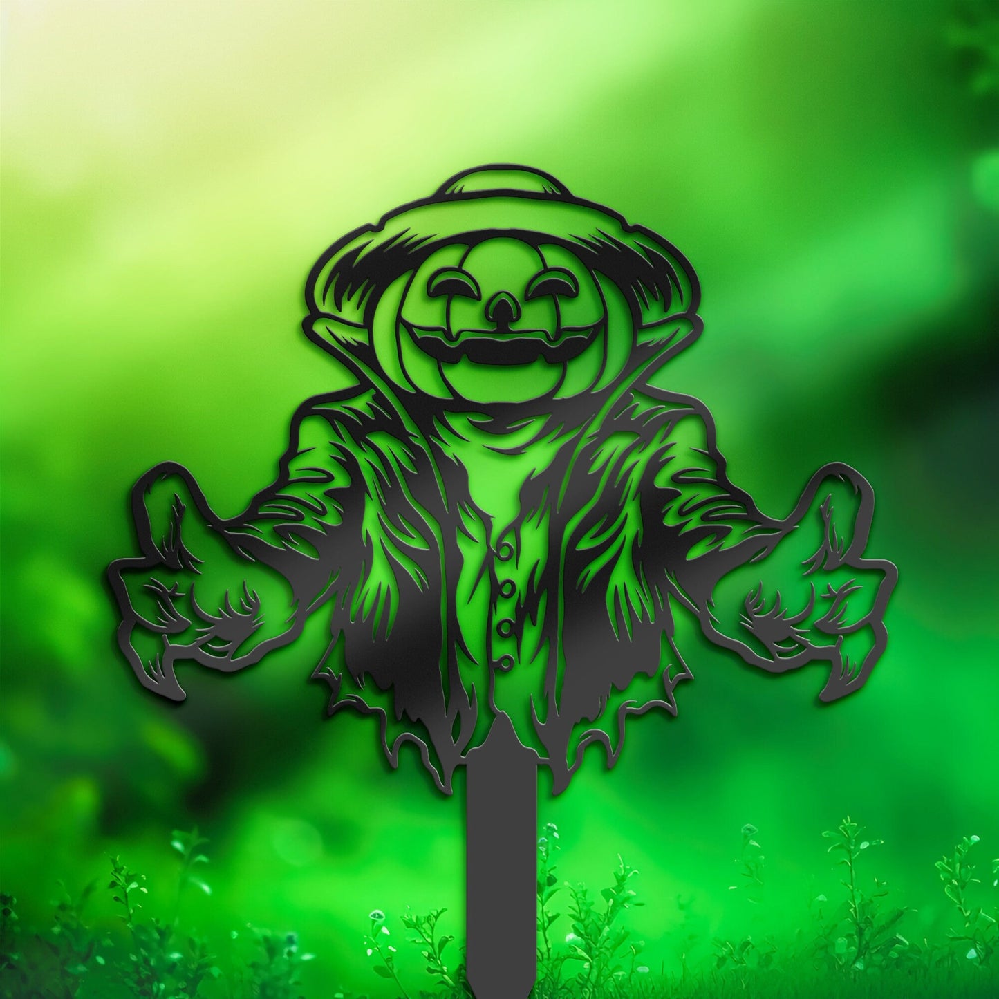 Halloween Scarecrow Metal Yard Stake, Outdoor Decoration, Garden sign, Porch Decor. Holiday Gifts