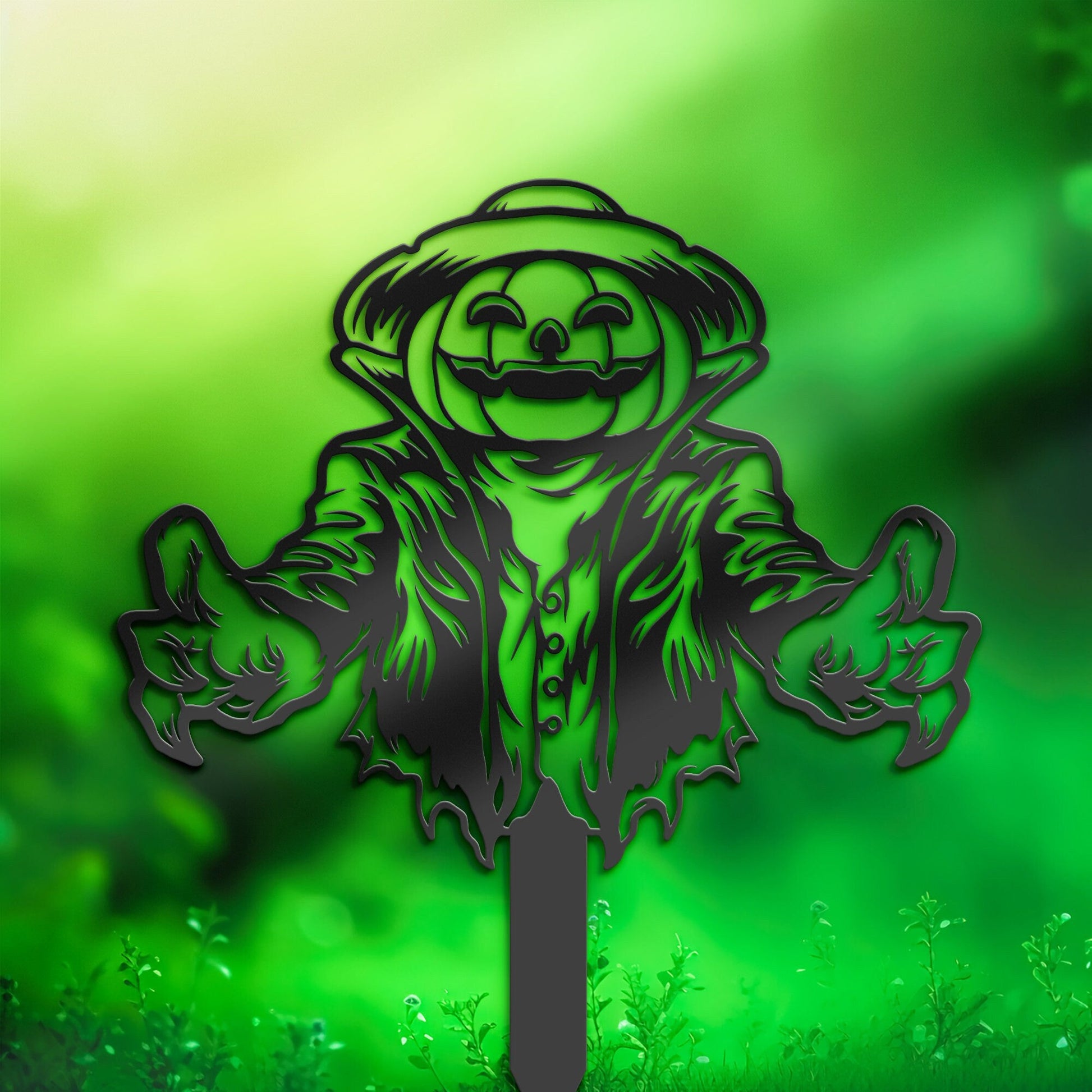 Halloween Scarecrow Metal Yard Stake, Outdoor Decoration, Garden sign, Porch Decor. Holiday Gifts