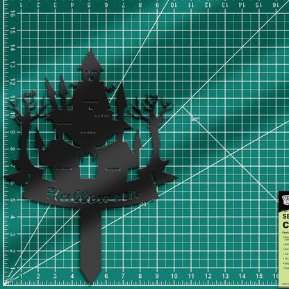 Halloween Halloween scary house Metal Yard Stake, Outdoor Decoration, Garden sign, Porch Decor. Holiday Gifts