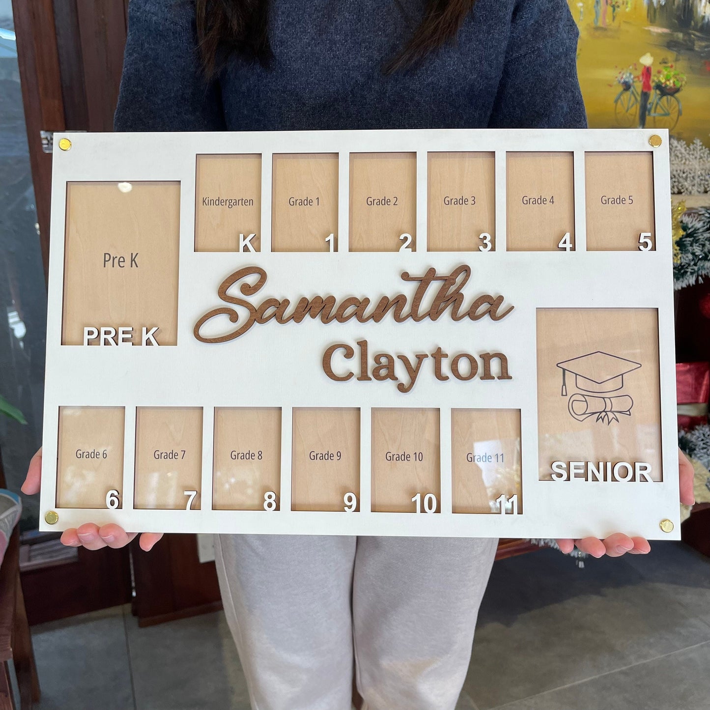 Personalized School Years Photo Frame: Pre K to Graduation Picture Collage