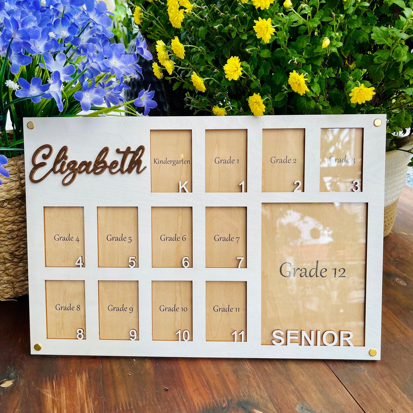 Personalized School Years Photo Frame: Kindergarten to Graduation