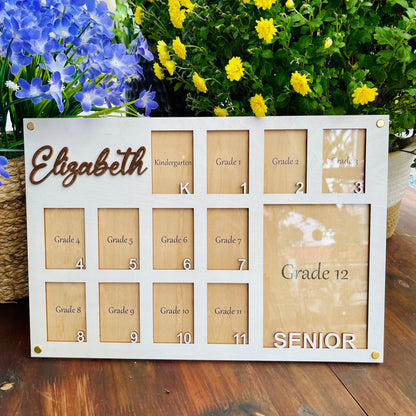 Personalized School Years Photo Frame: Kindergarten to Graduation