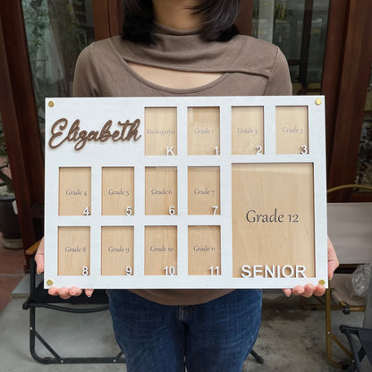 Personalized School Years Photo Frame: Kindergarten to Graduation
