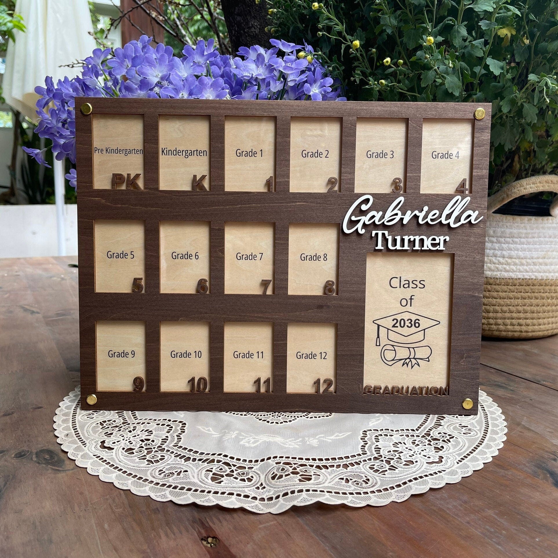 Personalized School Picture Frame K-12: Grade Photo Collage