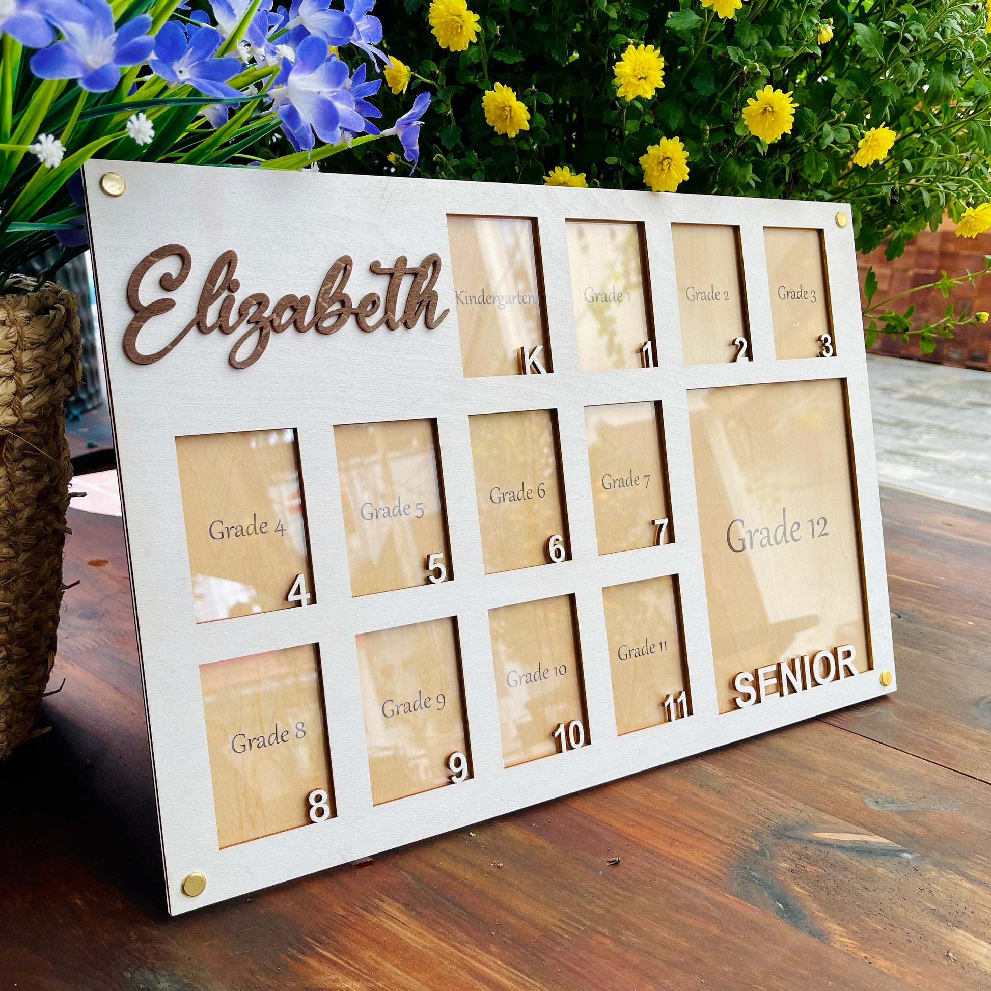 Personalized School Years Photo Frame: Kindergarten to Graduation