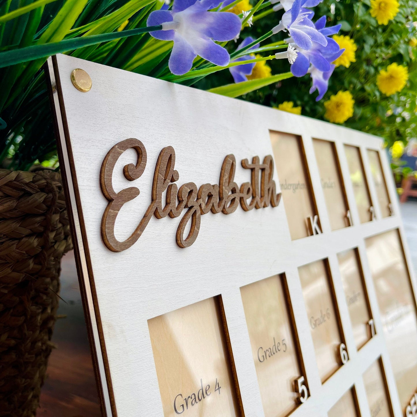 Personalized School Years Photo Frame: Kindergarten to Graduation