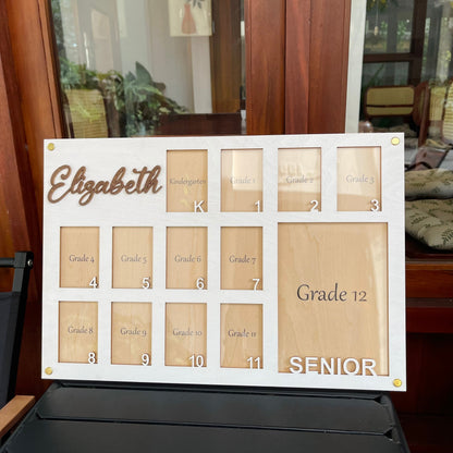 Personalized School Years Photo Frame: Kindergarten to Graduation