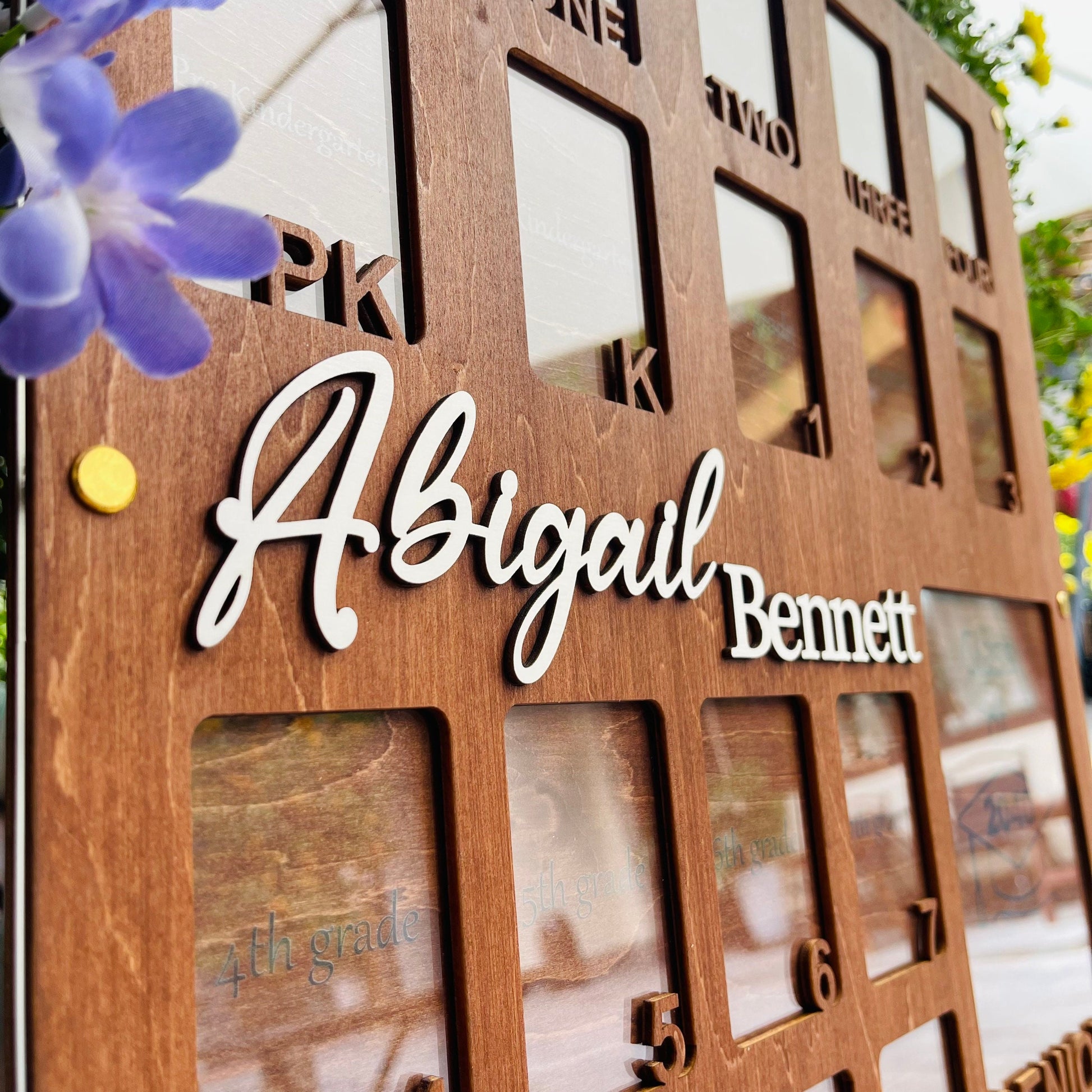 LARGE School Picture Frame, Birth through Graduation School Years Photo Frame, Personalized Grade School Photo Frame, Senior Picture Gift