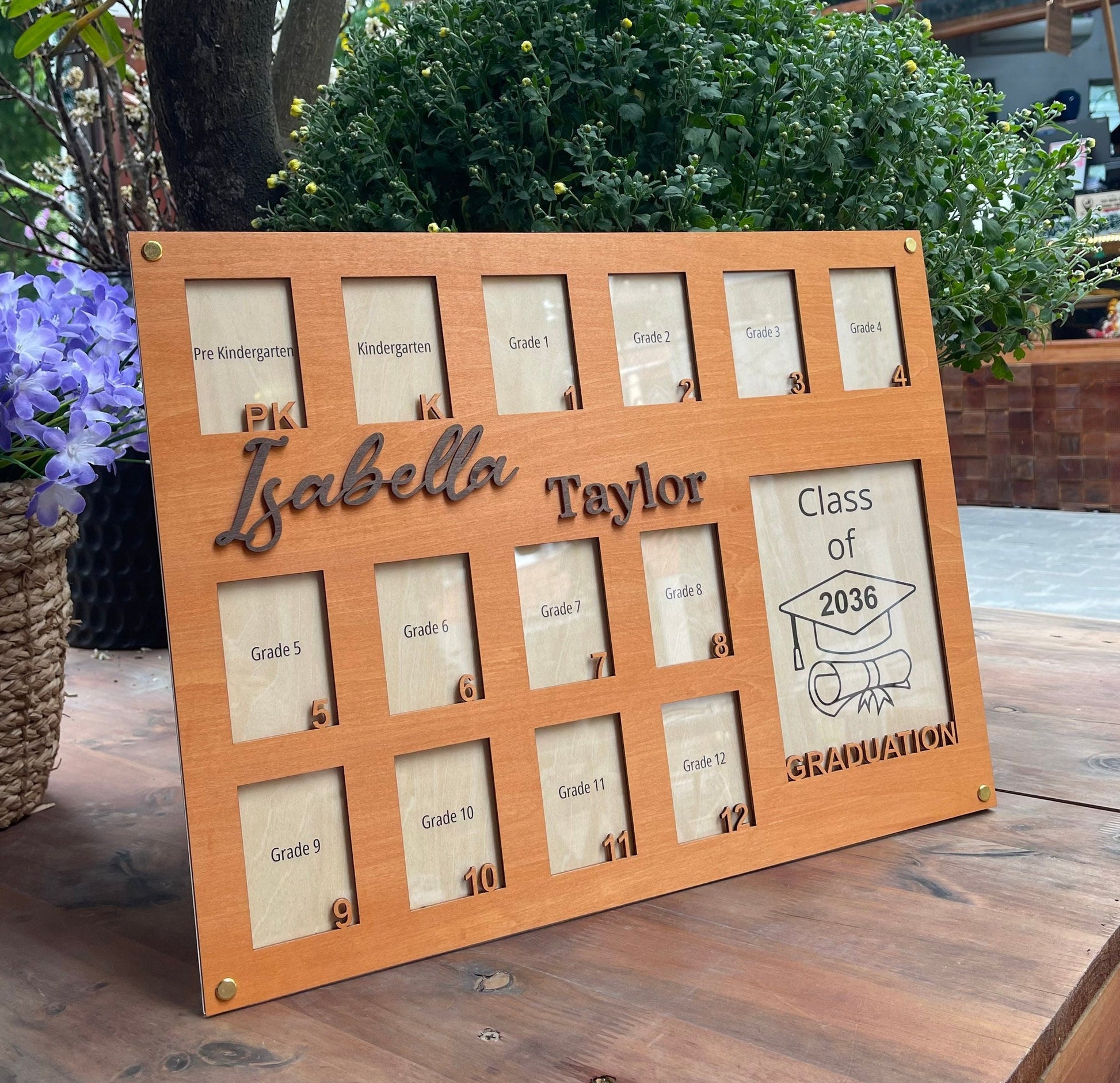 Personalized School Photo Frame: Pre K - Graduation, Senior Picture Gift