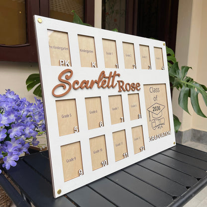 Personalized School Photo Frame: Pre K - Graduation, Senior Picture Gift
