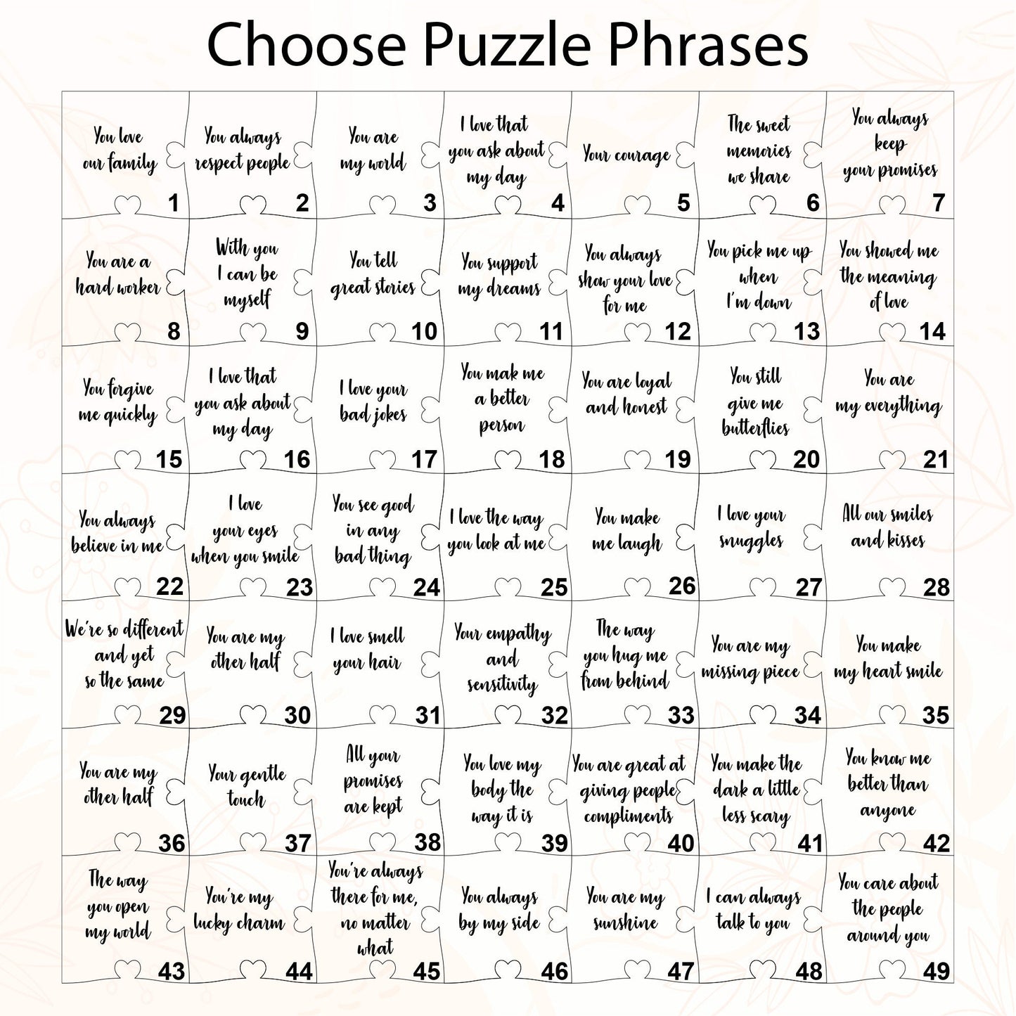 Personalized Reasons Why I Love You Puzzle: Anniversary Photo Gift