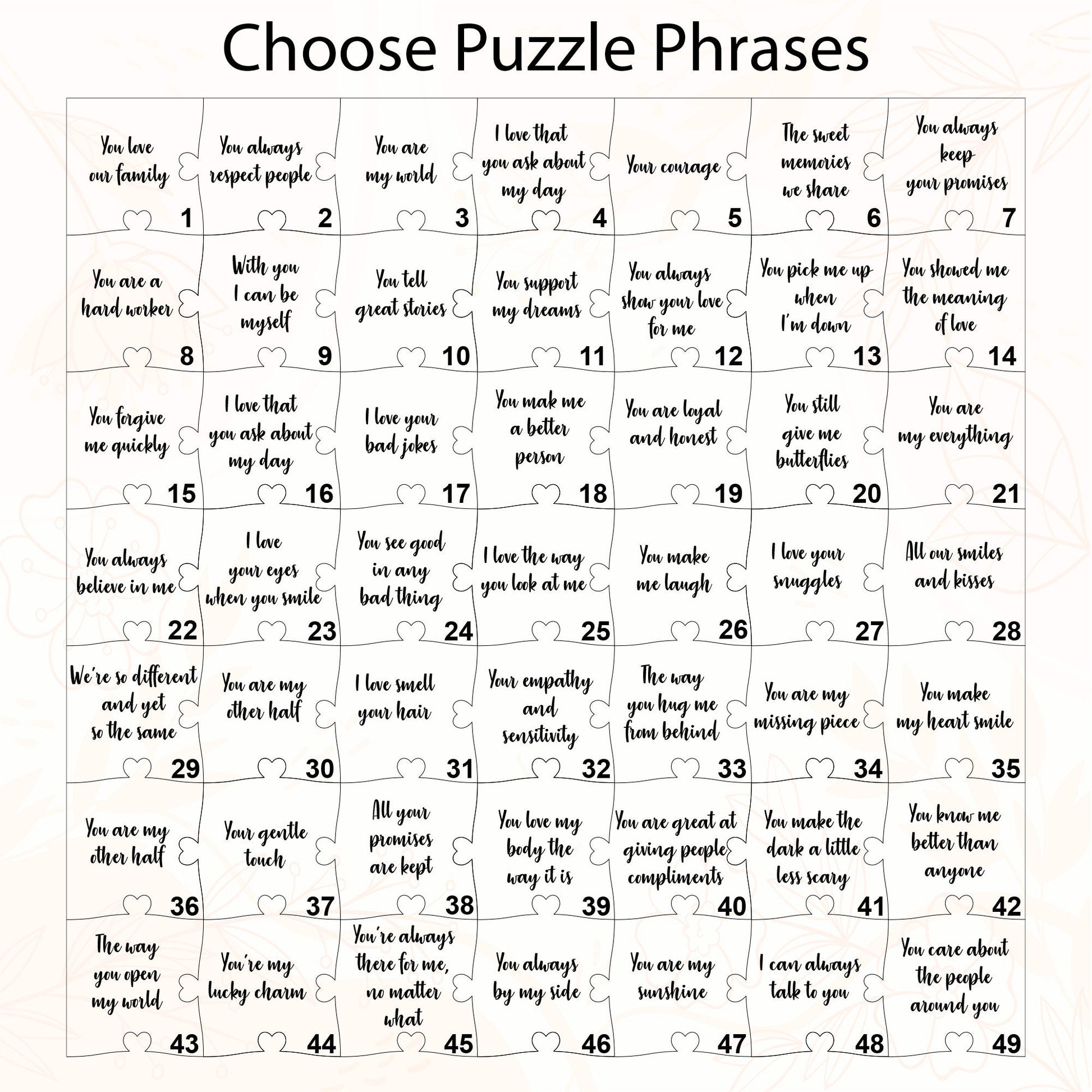 Personalized Reasons Why I Love You Puzzle: Anniversary Photo Gift