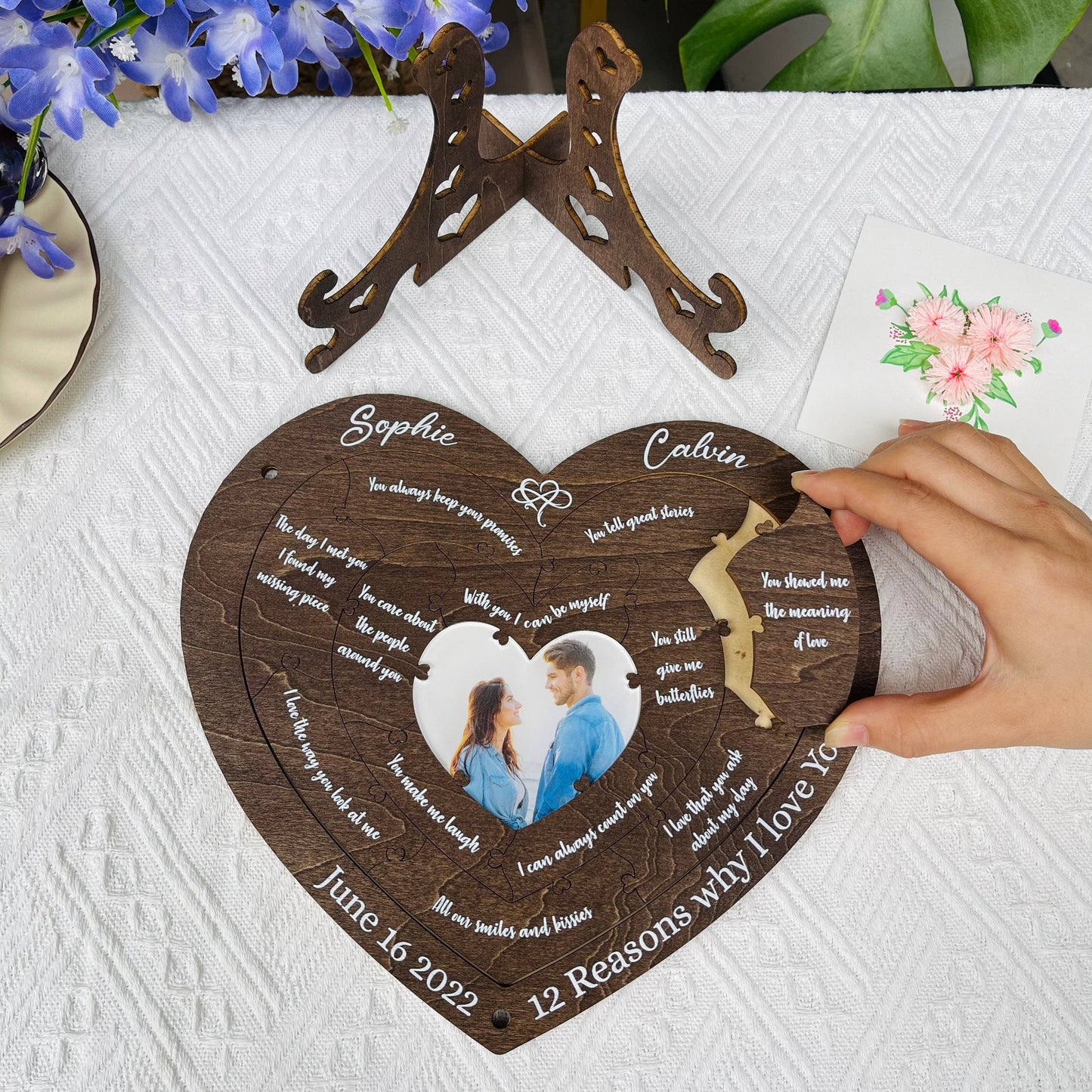 Personalized Wooden Puzzle Picture Frame: Reasons Why I Love You
