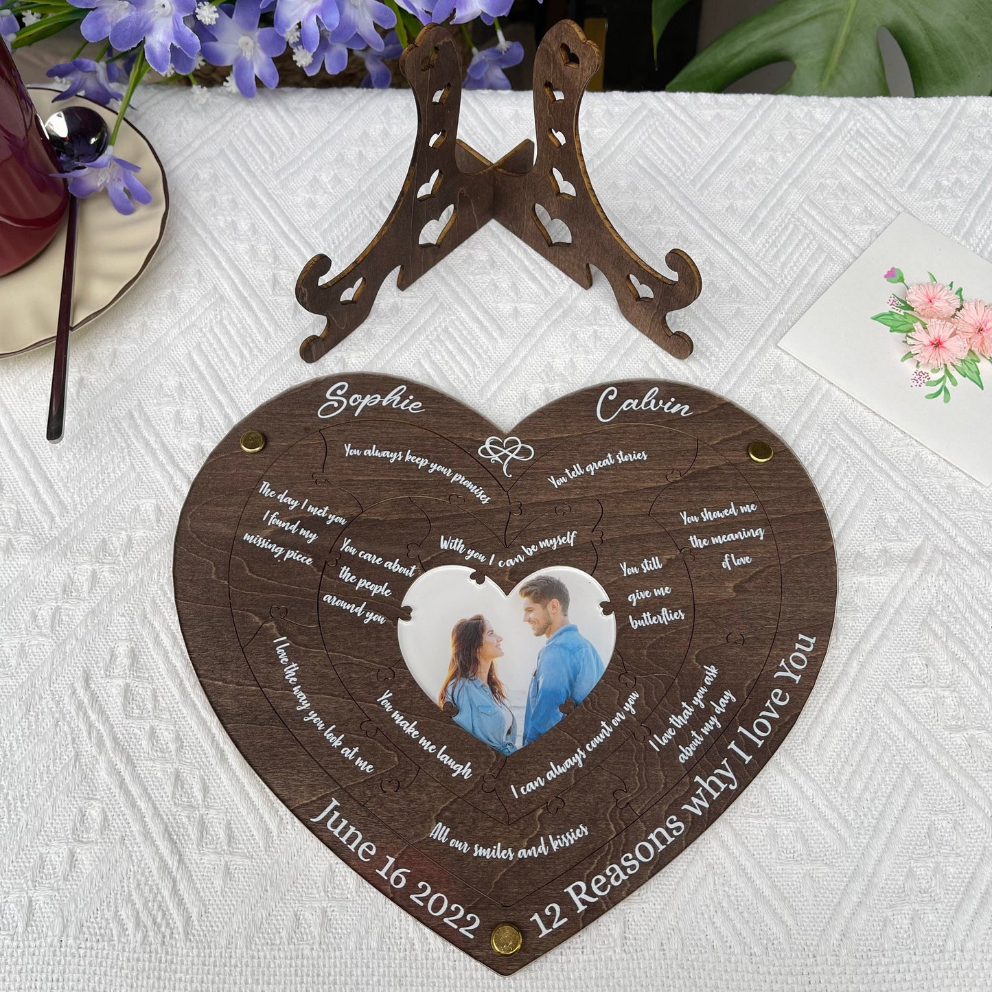 Personalized Wooden Puzzle Picture Frame: Reasons Why I Love You