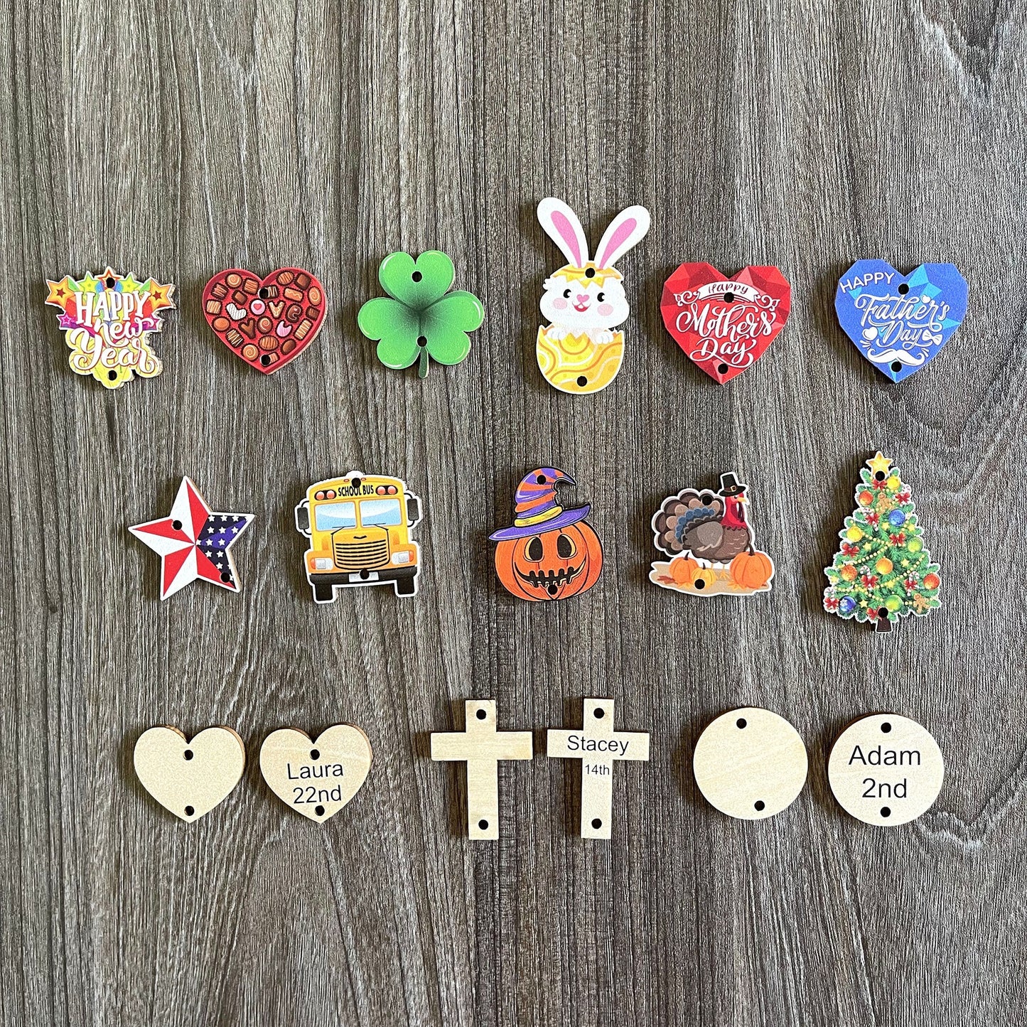 Personalized Family Birthday Calendar Board with Holiday Tags