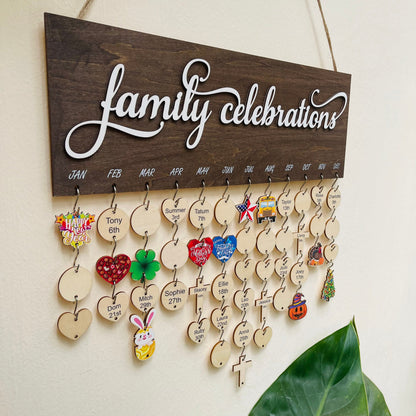 Personalized Family Birthday Calendar: Maple Wood Celebration Board