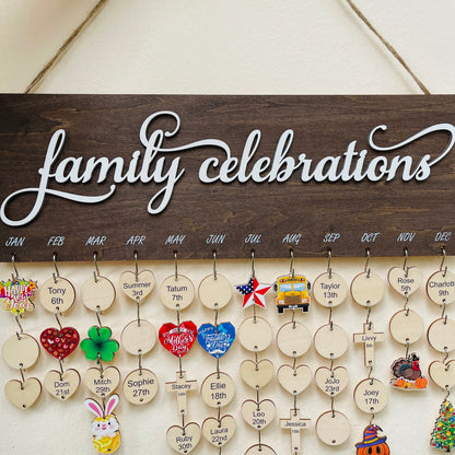 Personalized Family Birthday Calendar: Maple Wood Celebration Board