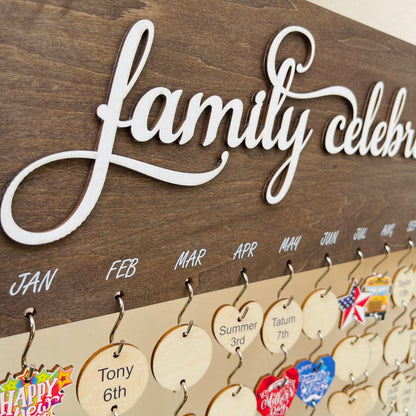 Personalized Family Birthday Calendar: Maple Wood Celebration Board