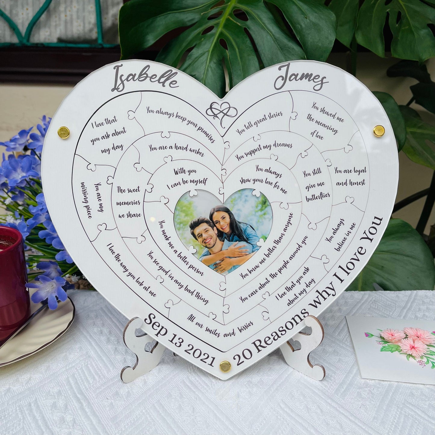 Personalized Reasons Why I Love You Puzzle: Anniversary Photo Gift