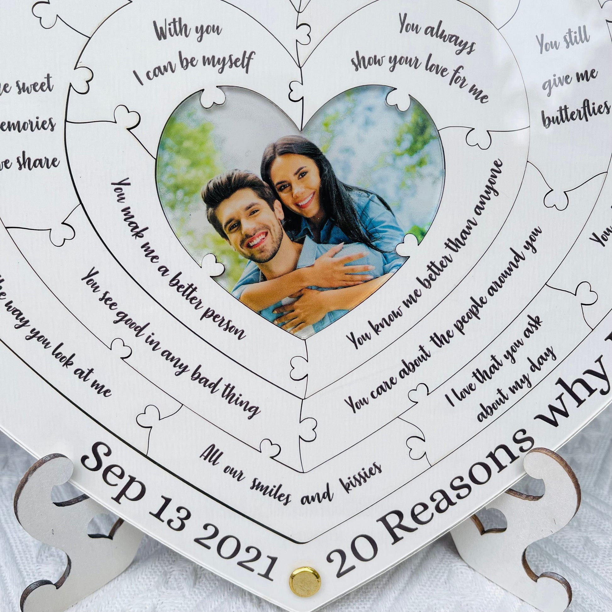 Personalized Reasons Why I Love You Puzzle: Anniversary Photo Gift