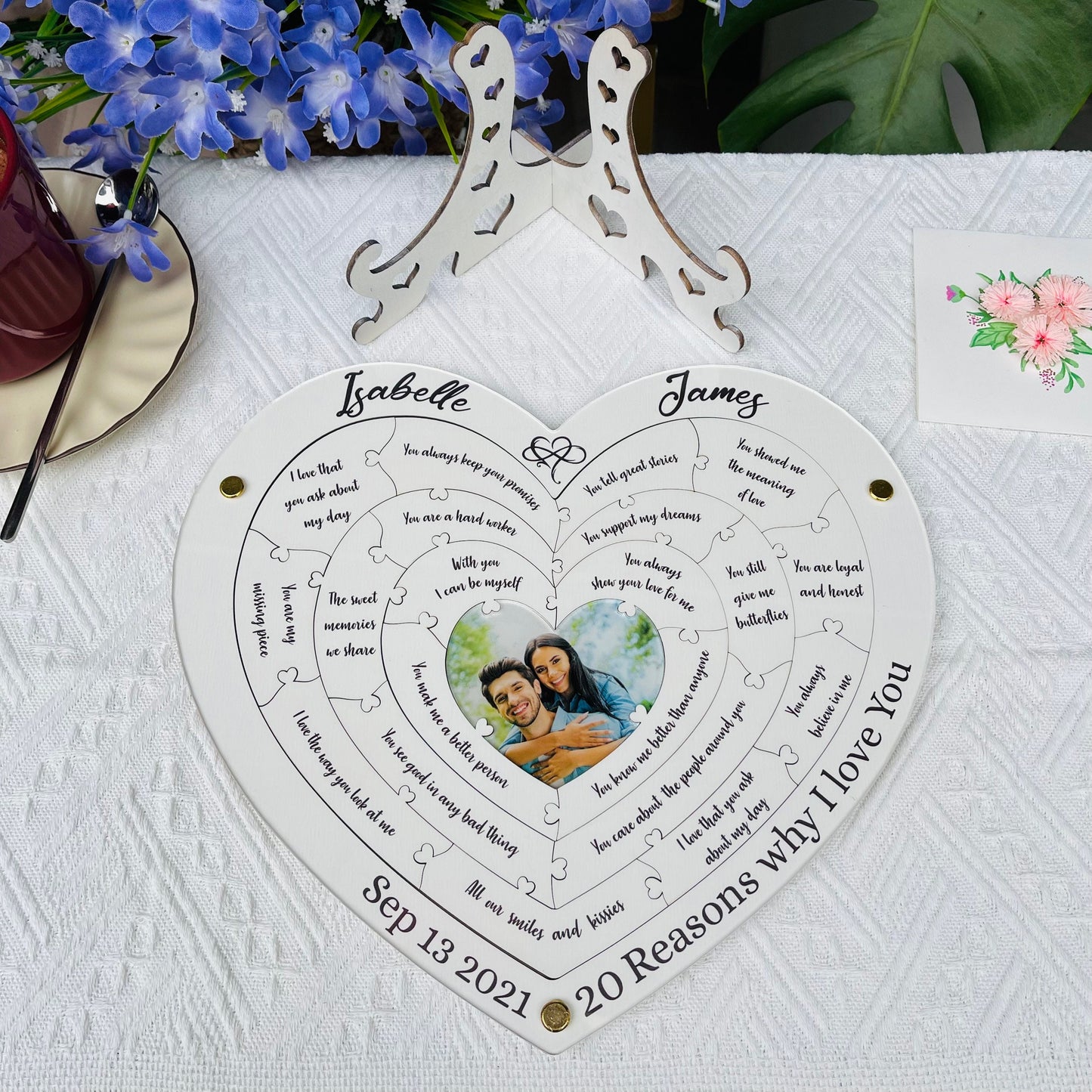 Personalized Reasons Why I Love You Puzzle: Anniversary Photo Gift