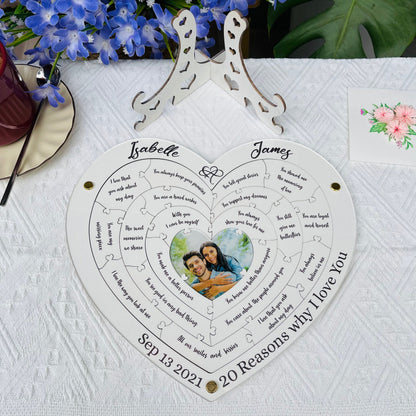 Personalized Reasons Why I Love You Puzzle: Anniversary Photo Gift
