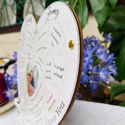 Personalized Reasons Why I Love You Puzzle: Anniversary Photo Gift