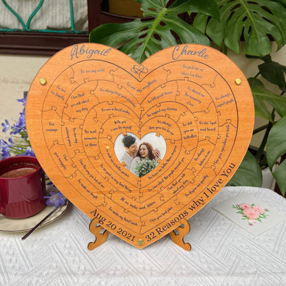 Personalized Reasons Why I Love You Puzzle: Anniversary Photo Gift