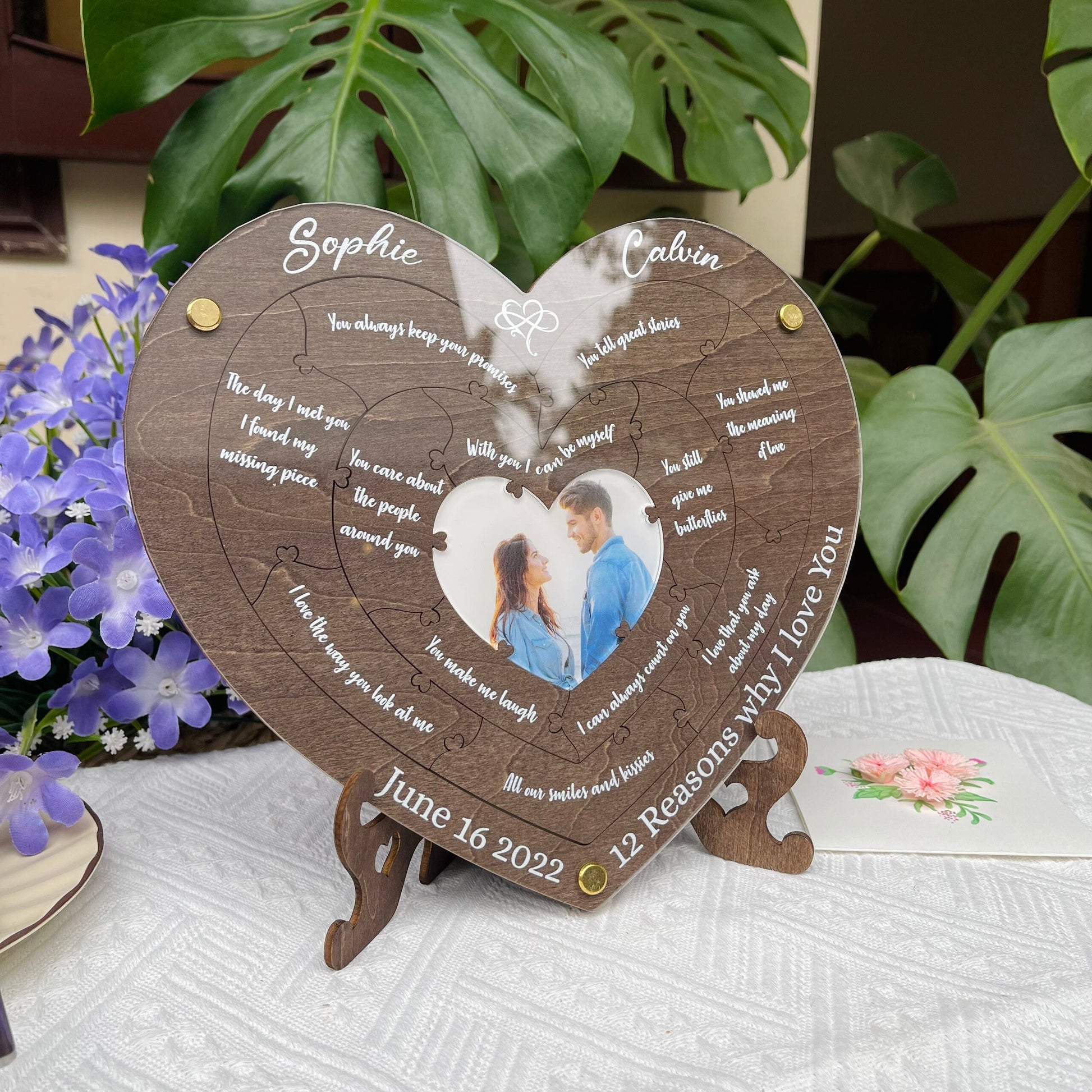 Personalized Wooden Puzzle Picture Frame: Reasons Why I Love You