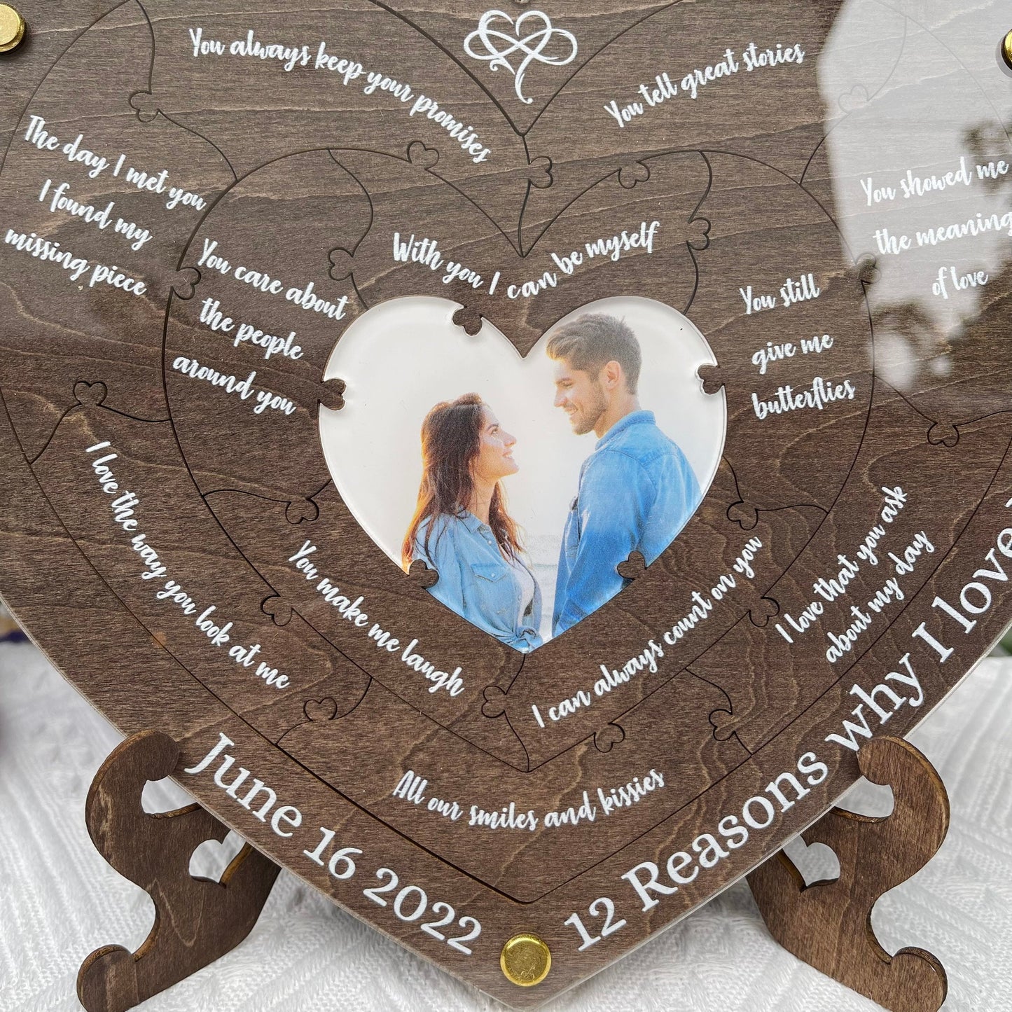 Personalized Wooden Puzzle Picture Frame: Reasons Why I Love You