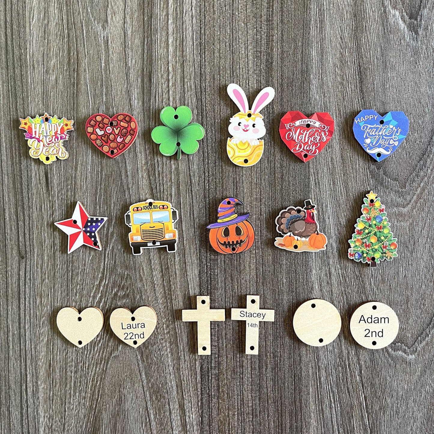 Personalized Family Birthday Calendar: Maple Wood Celebrations Board