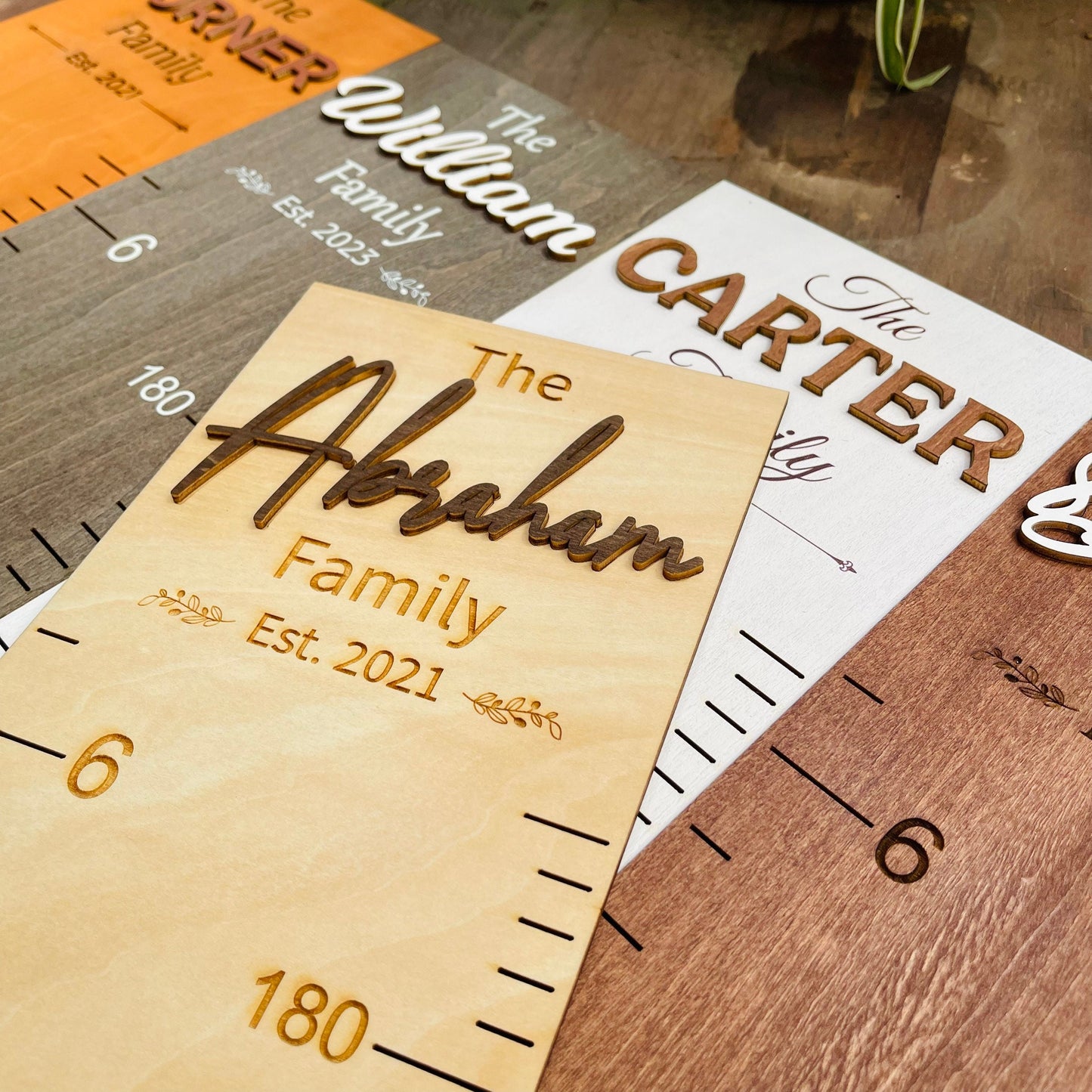 Personalized Wooden Family Height Chart: Nursery Wall Decor