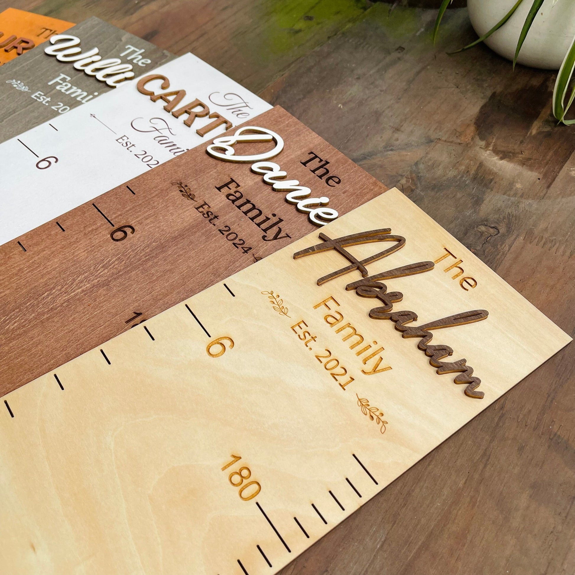 Personalized Wooden Family Height Chart: Nursery Wall Decor