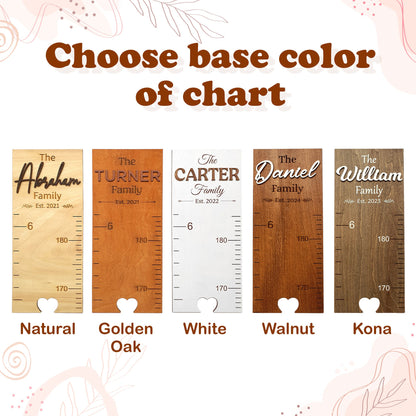 Personalized Wooden Family Height Chart: Nursery Wall Decor