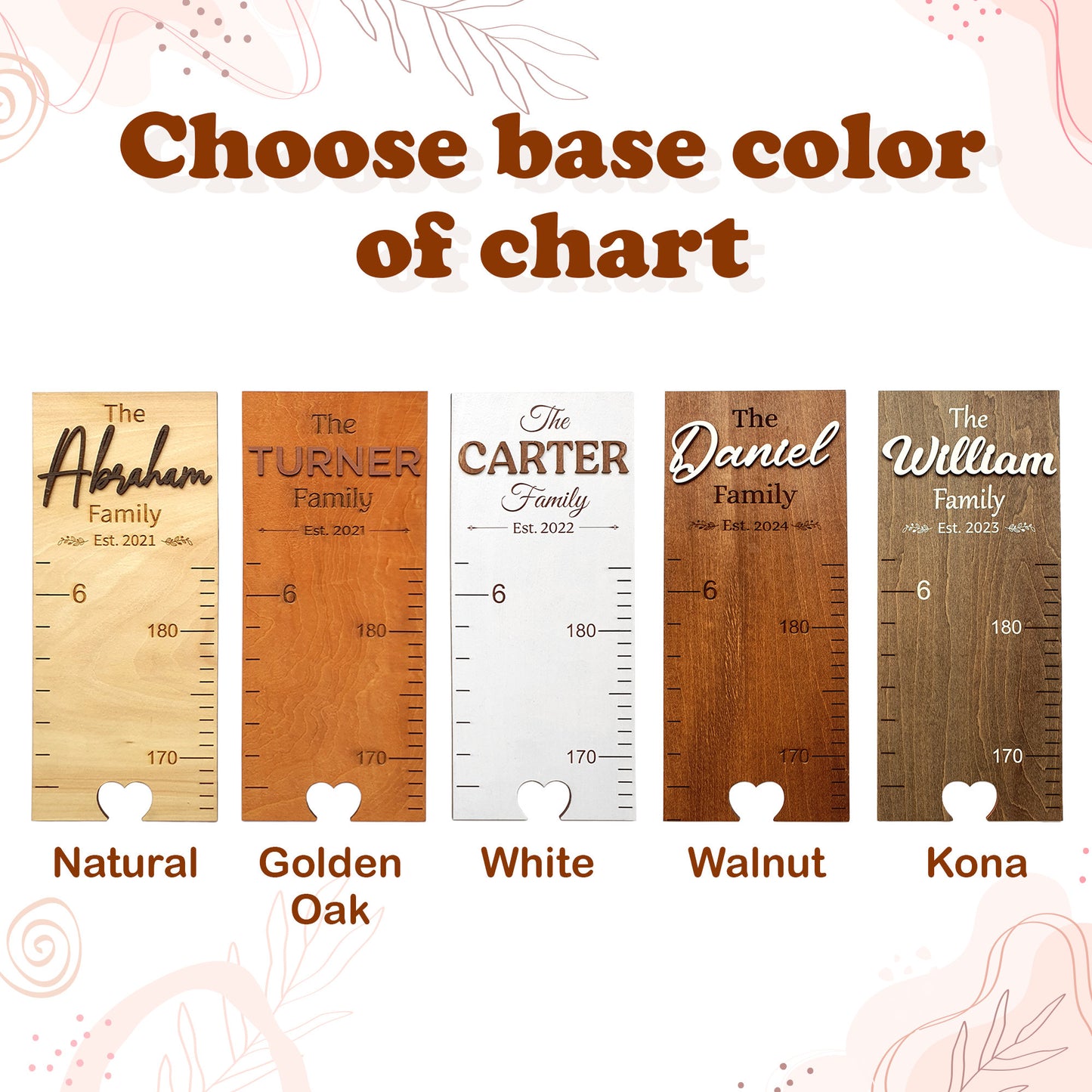 Personalized Wood Growth Chart: Family Name Nursery Decor