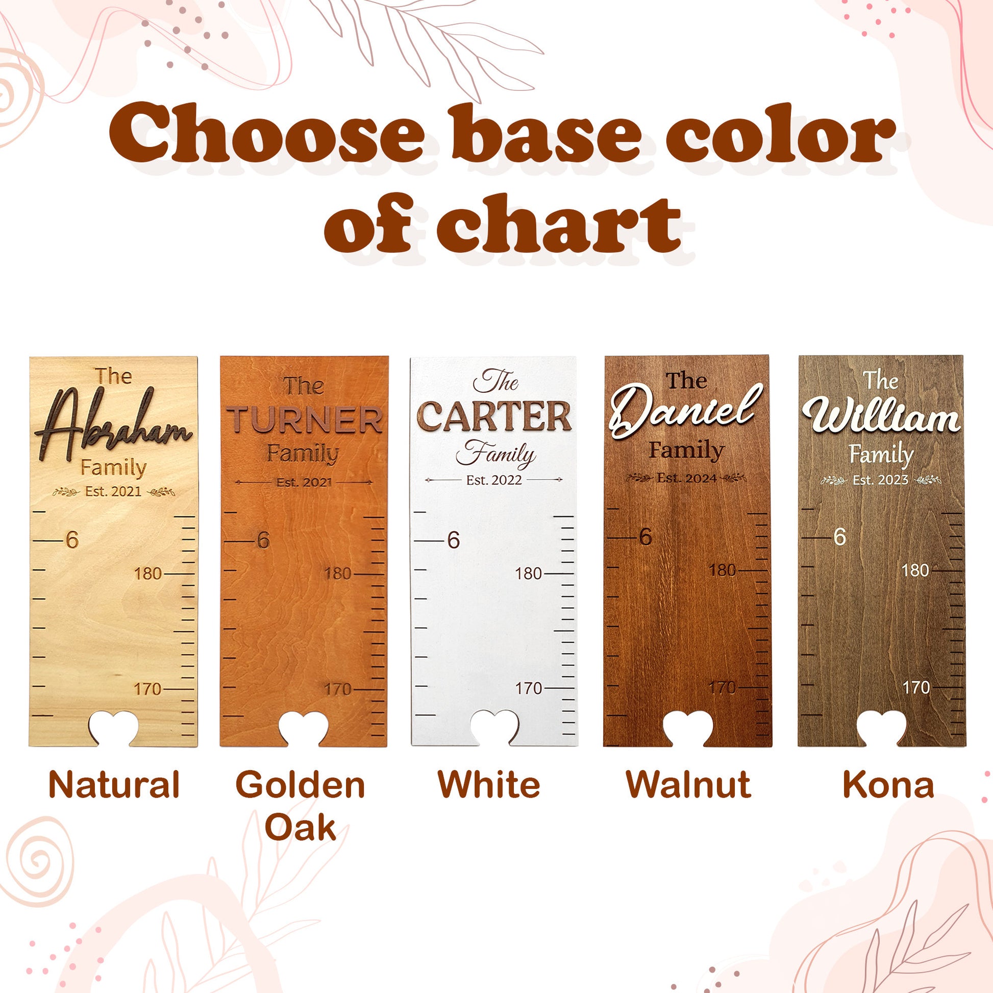 Personalized Wood Growth Chart: Family Name Nursery Decor