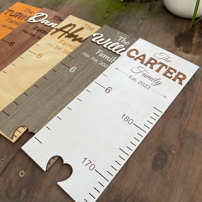 Personalized Family Growth Chart: Wooden Baby Height Ruler, Nursery Decor