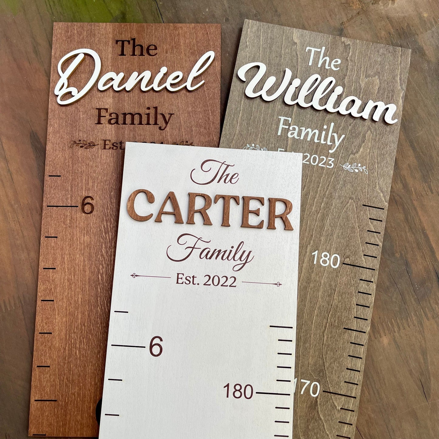 Personalized Family Growth Chart: Wooden Baby Height Ruler, Nursery Decor
