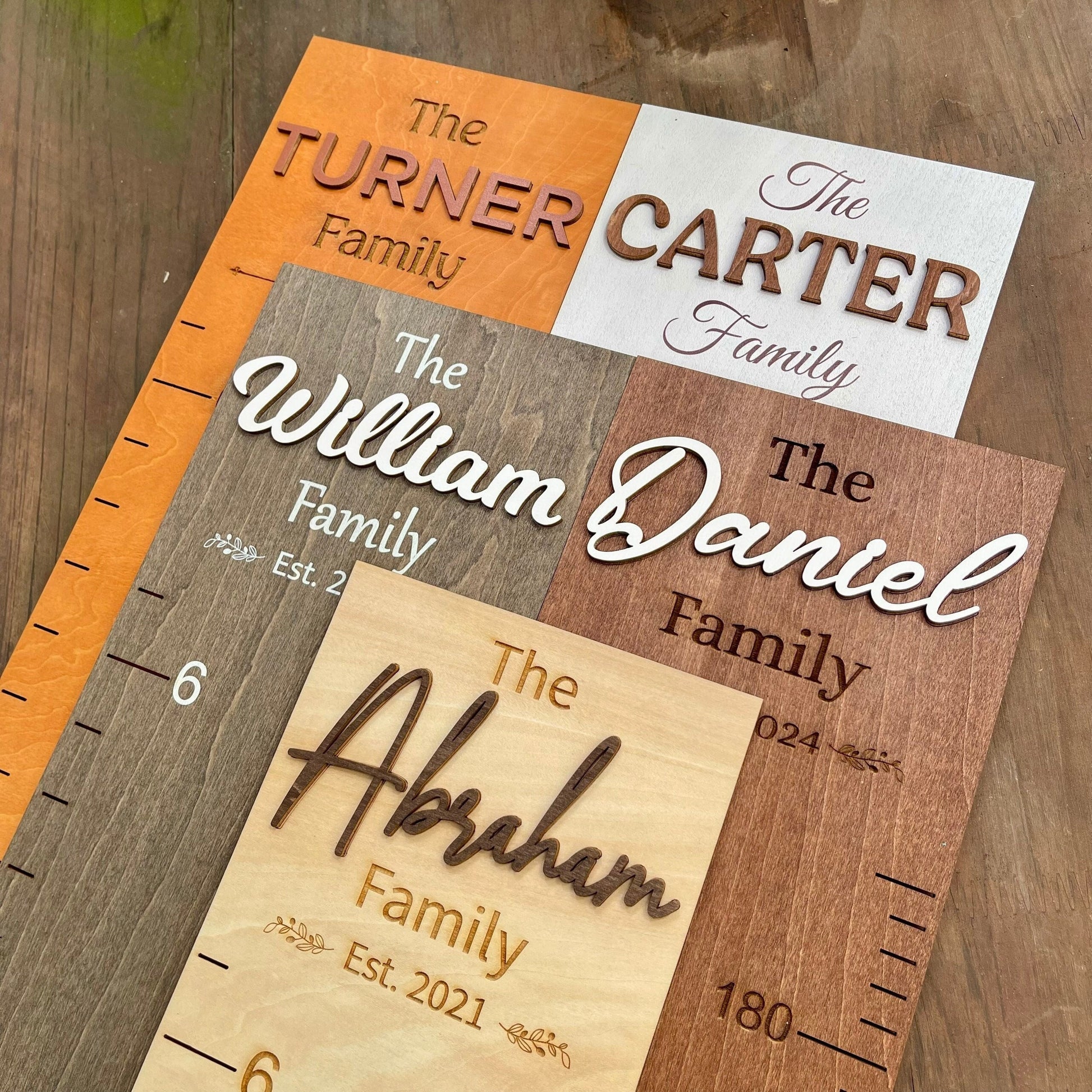 Personalized Wooden Family Height Chart: Nursery Wall Decor