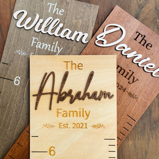 Personalized Wooden Family Height Chart: Nursery Wall Decor