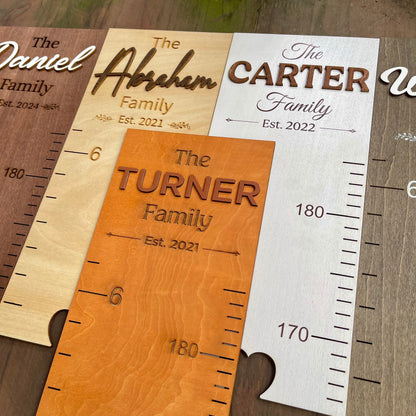 Personalized Wood Growth Chart: Family Name Nursery Decor