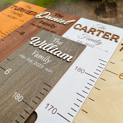 Personalized Wood Height Chart: Nursery Decor, Family Growth Ruler