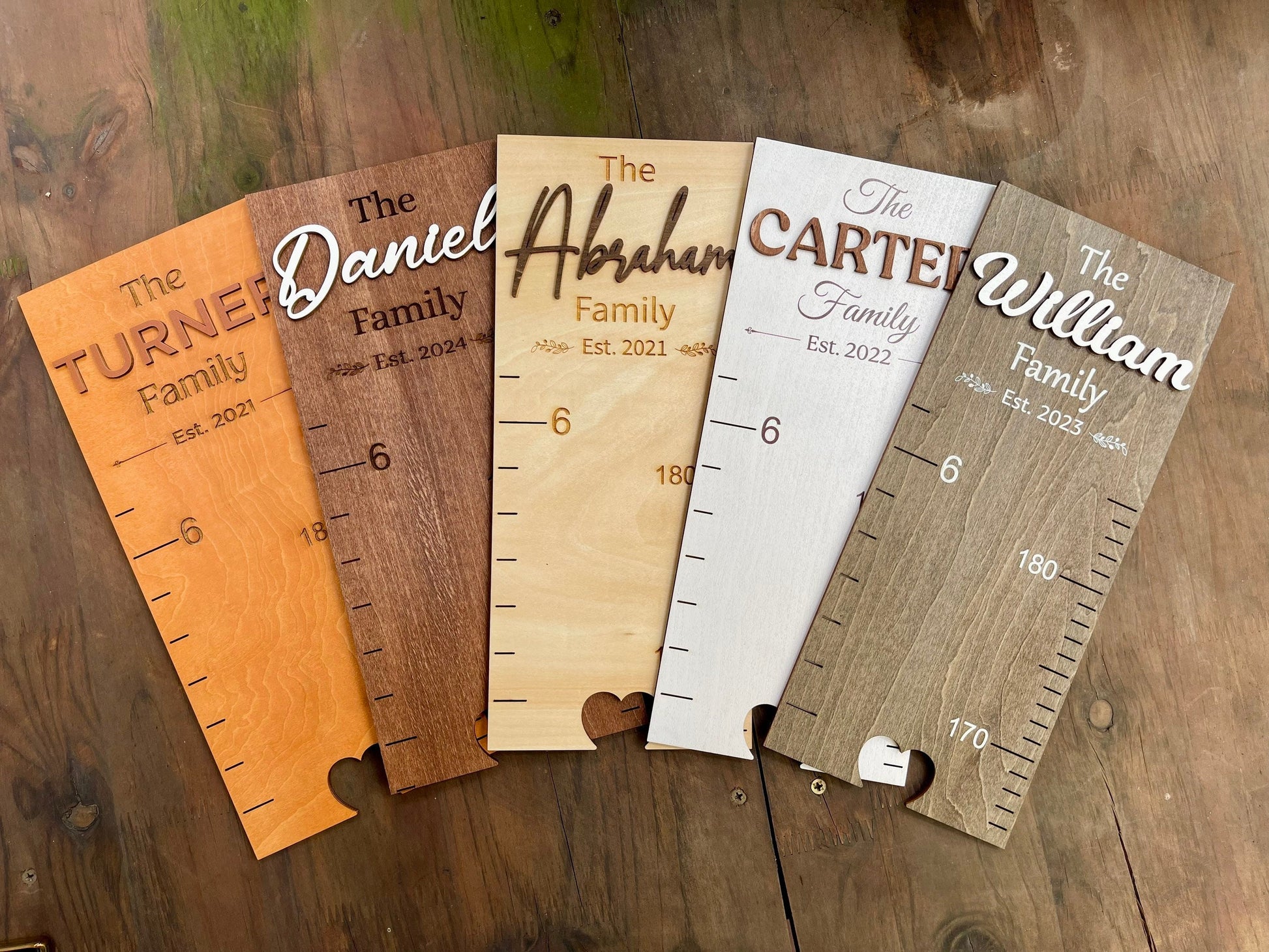 Personalized Wood Height Chart: Nursery Decor, Family Growth Ruler
