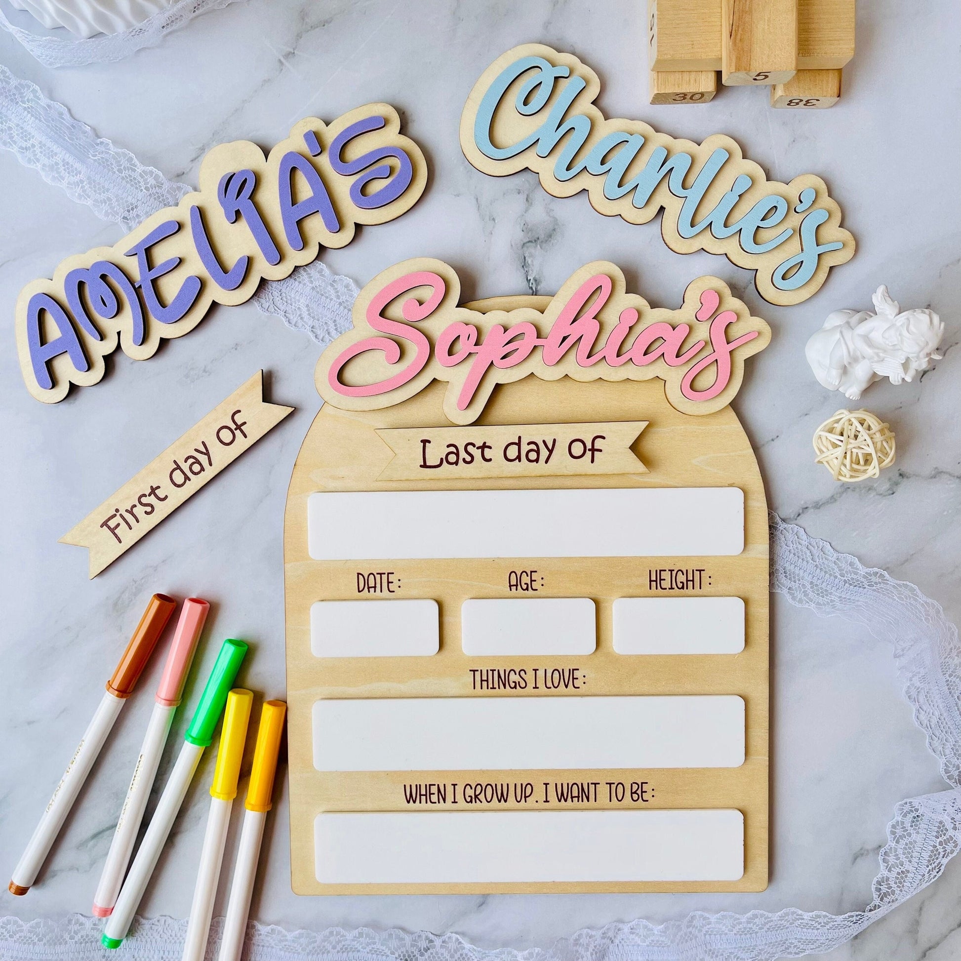 Personalized First Day of School Board: Reusable Dry Erase Sign