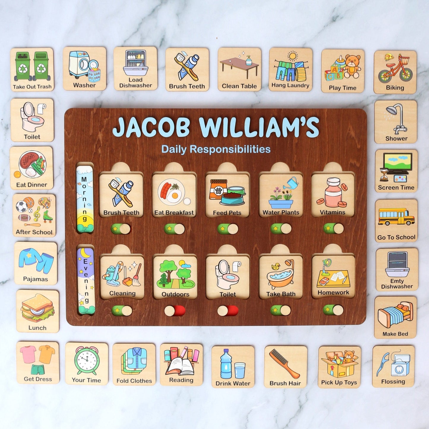 Personalized Kids Chore Chart: Daily Routine Checklist