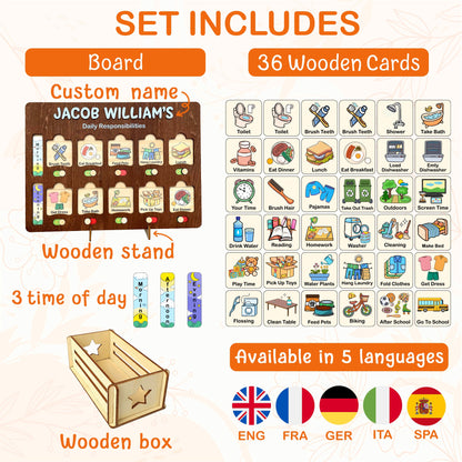 Personalized Kids Chore Chart: Daily Routine Checklist