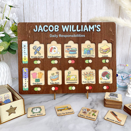 Personalized Kids Chore Chart: Daily Routine Checklist